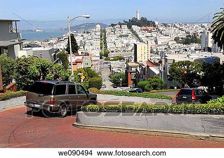 Lombard Street View Large Photo Image Picture - Lombard Street. Fotosearch