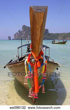 Longtail Boat, Ko Phi Phi island, Thailand View Large Photo Image Stock Image - Longtail Boat, Ko Phi Phi island, Thailand. Fotosearch