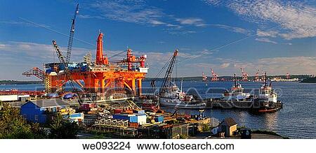 Louisiana Oil Rig under repair at Woodside Dartmouth in Halifax Harbour Nova Scotia View Large Photo Image Picture - Louisiana Oil Rig under repair at Woodside Dartmouth in Halifax Harbour Nova Scotia. Fotosearch