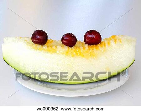 Melon and cherries View Large Photo Image Stock Image - Melon and cherries. Fotosearch