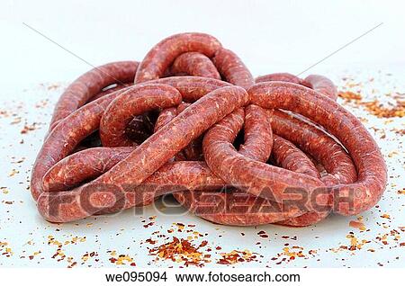 Merguez sausage a spicy sausage from Algeria North Africa View Large Photo Image Picture - Merguez sausage a spicy sausage from Algeria North Africa. Fotosearch