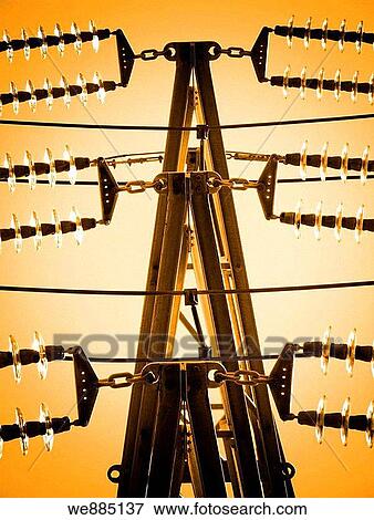 Stock Photo - Metal tower transmission and supply of electricity.. Fotosearch