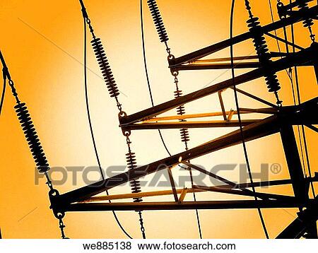 Metal tower transmission and supply of electricity. View Large Photo Image Stock Photo - Metal tower transmission and supply of electricity.. Fotosearch