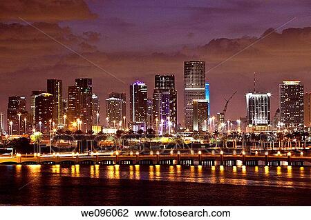 Miami Skyline, Florida, USA View Large Photo Image Stock Image - Miami Skyline, Florida, USA. Fotosearch