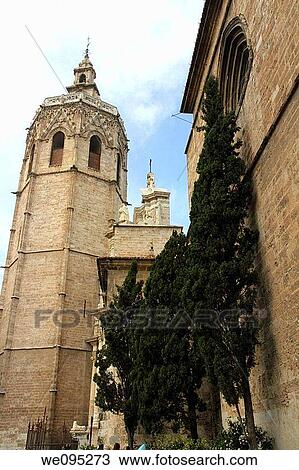 Miguelete bell tower and cathedral Valencia city Spain View Large Photo Image Stock Image - Miguelete bell tower and cathedral Valencia city Spain. Fotosearch
