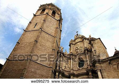 Miguelete bell tower and cathedral Valencia city Spain View Large Photo Image Stock Photography - Miguelete bell tower and cathedral Valencia city Spain. Fotosearch