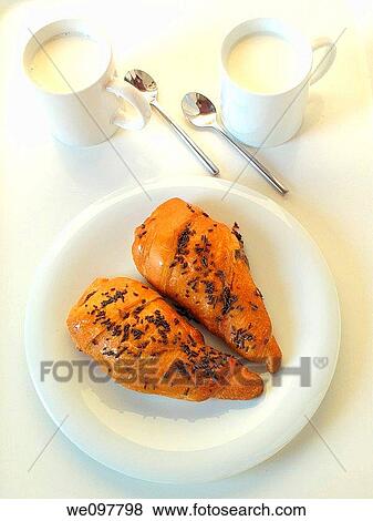 Milk and chocolate-filled pastries View Large Photo Image Stock Photo - Milk and chocolate-filled pastries. Fotosearch
