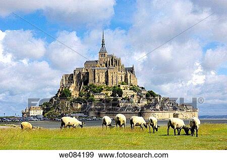 Mont Saint Michel. Manche, Normandie, France View Large Photo Image Stock Photo - Mont Saint Michel. Manche, Normandie, France. Fotosearch