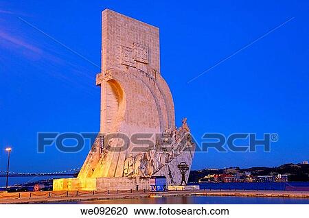 Monument to the Discoveries at Dusk, Padrao dos Descobrimentos, Belem, Lisbon, Portugal View Large Photo Image Stock Image - Monument to the Discoveries at Dusk, Padrao dos Descobrimentos, Belem, Lisbon, Portugal. Fotosearch