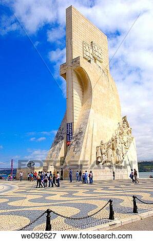 Monument to the Discoveries, Padrao dos Descobrimentos, Belem, Lisbon, Portugal View Large Photo Image Stock Photo - Monument to the Discoveries, Padrao dos Descobrimentos, Belem, Lisbon, Portugal. Fotosearch