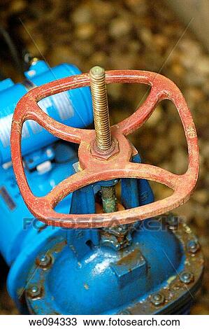 Motorized water valve remoted into a ground case View Large Photo Image Stock Image - Motorized water valve remoted into a ground case. Fotosearch