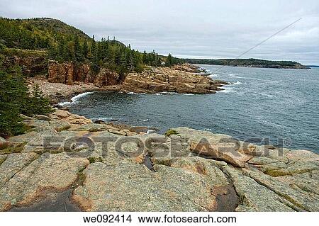 Mount Desert Island, Rocky Shoreline, Acadia Nat Park, ME View Large Photo Image Picture - Mount Desert Island, Rocky Shoreline, Acadia Nat Park, ME. Fotosearch