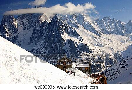 Mountain hut Refuge du Requin in the Vallee Blanche in front of the Aiguille Verte massif, Chamonix, Haute-Savoie, France View Large Photo Image Stock Photography - Mountain hut Refuge du Requin in the Vallee Blanche in front of the Aiguille Verte massif, Chamonix, Haute-Savoie, France. Fotosearch