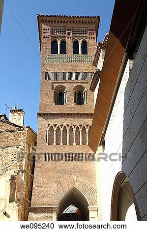 Mudejar tower of San Pedro and church Teruel town Aragon Spain View Large Photo Image Stock Image - Mudejar tower of San Pedro and church Teruel town Aragon Spain. Fotosearch