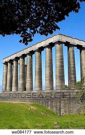 National Monument, replica of the Parthenon (it was designed in 1822 as a memorial to the Scots who died in the Napoleonic Wars), Calton Hill, Edinburgh. Lothian Region, Scotland, UK View Large Photo Image Stock Photo - National Monument, replica of the Parthenon (it was designed in 1822 as a memorial to the Scots who died in the Napoleonic Wars), Calton Hill, Edinburgh. Lothian Region, Scotland, UK. Fotosearch