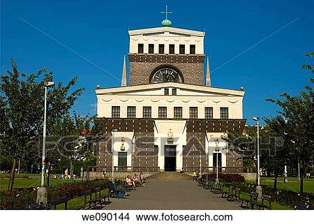 Nejsvetejsi Srdce Pane the church by Josef Plecnik in Vinohrady district of Prague Czech Republic Europe View Large Photo Image Picture - Nejsvetejsi Srdce Pane the church by Josef Plecnik in Vinohrady district of Prague Czech Republic Europe. Fotosearch