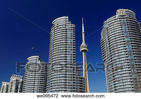 New Harbourfront Condos in Toronto with the CN tower View Large Photo Image Stock Image - New Harbourfront Condos in Toronto with the CN tower. Fotosearch