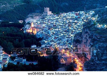 Night view of Alcalß del J·car. Albacete province, Castilla La Mancha, Spain. View Large Photo Image Stock Image - Night view of Alcalß del J·car. Albacete province, Castilla La Mancha, Spain.. Fotosearch