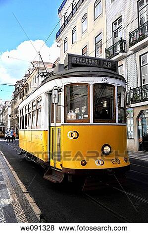 No 28 Prazeries Tram or Cable Car, LIsbon Lisboa, Portugal Travels through historic districts View Large Photo Image Stock Photo - No 28 Prazeries Tram or Cable Car, LIsbon Lisboa, Portugal Travels through historic districts. Fotosearch