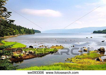 Stock Photograph - North Gut of St Anns Bay on the Cabot Trail Cape Breton Island Nova Scotia. Fotosearch