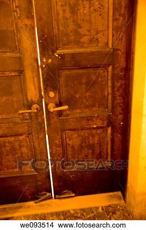Old double doors in an office building View Large Photo Image Picture - Old double doors in an office building. Fotosearch
