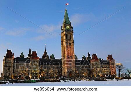 Ottawa Parliament Buildings of Canada Christmas Lights at sundown View Large Photo Image Picture - Ottawa Parliament Buildings of Canada Christmas Lights at sundown. Fotosearch