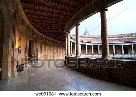 Palace of Charles V at the Alhambra in Granada. Granada. Andalucia. Spain. View Large Photo Image Stock Image - Palace of Charles V at the Alhambra in Granada. Granada. Andalucia. Spain.. Fotosearch