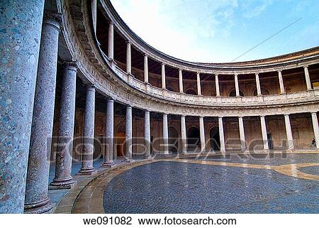 Palace of Charles V at the Alhambra in Granada. Granada. Andalucia. Spain. View Large Photo Image Stock Image - Palace of Charles V at the Alhambra in Granada. Granada. Andalucia. Spain.. Fotosearch