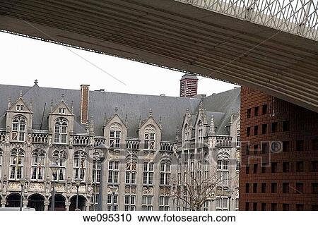 Stock Image - Palais des Princes-Eveques Palace of the prince-bishops is now the Palais de Justice Liege Belgium. Fotosearch