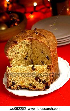Panettone, Italian Christmas cake, on plate View Large Photo Image Stock Image - Panettone, Italian Christmas cake, on plate. Fotosearch
