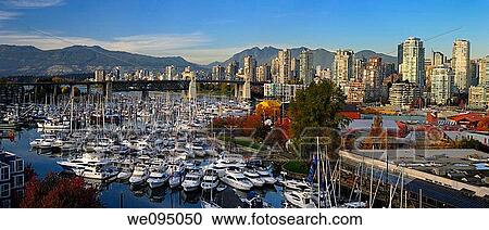 Panorama of boats moored at Granville Island Boat Yard and Burrard Marina with bridge and Coastal mountains Vancouver View Large Photo Image Stock Image - Panorama of boats moored at Granville Island Boat Yard and Burrard Marina with bridge and Coastal mountains Vancouver. Fotosearch