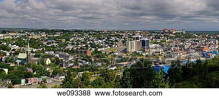 Panorama of downtown St John`s buildings in Newfoundland Canada View Large Photo Image Stock Photo - Panorama of downtown St John`s buildings in Newfoundland Canada. Fotosearch