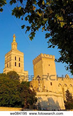 Papal Palace (Palais des Papes) and Notre-Dame des Doms cathedral, Avignon. Vaucluse, Provence-Alpes-C? te d? Azur, France View Large Photo Image Stock Photography - Papal Palace (Palais des Papes) and Notre-Dame des Doms cathedral, Avignon. Vaucluse, Provence-Alpes-C? te d? Azur, France. Fotosearch