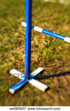 Part of a jump bar in an obstacle course for dogs. View Large Photo Image Stock Photo - Part of a jump bar in an obstacle course for dogs.. Fotosearch