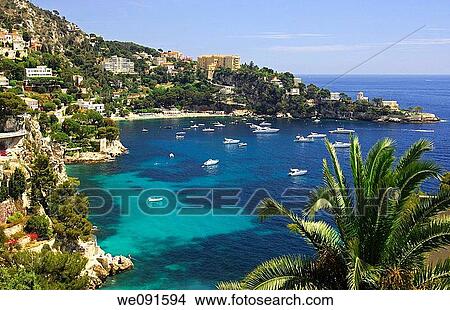 Picturesque bay with boats on the Mediterranean Sea near Cap-dÆAil, C? te dÆAzur, France View Large Photo Image Picture - Picturesque bay with boats on the Mediterranean Sea near Cap-dÆAil, C? te dÆAzur, France. Fotosearch