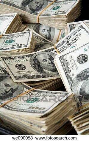 Piles of 100 Dollar Bills View Large Photo Image Stock Photo - Piles of 100 Dollar Bills. Fotosearch