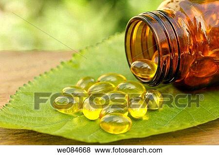 Pills on leaf View Large Photo Image Stock Photo - Pills on leaf. Fotosearch