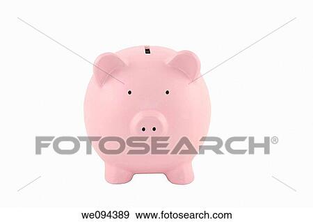 Pink piggy bank on a white background with clipping path View Large Photo Image Stock Photo - Pink piggy bank on a white background with clipping path. Fotosearch