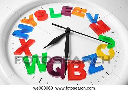 Plastic Alphabets on Wall Clock View Large Photo Image Stock Image - Plastic Alphabets on Wall Clock. Fotosearch