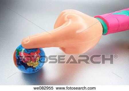 Plastic Hand and Globe View Large Photo Image Stock Photography - Plastic Hand and Globe. Fotosearch