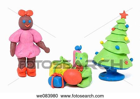 Plasticine figurines. Christmas. View Large Photo Image Stock Image - Plasticine figurines. Christmas.. Fotosearch