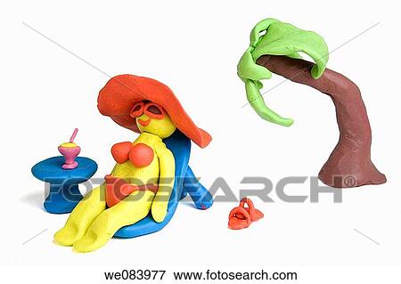 Plasticine figurines. Seaside holidays. View Large Photo Image Stock Photo - Plasticine figurines. Seaside holidays.. Fotosearch