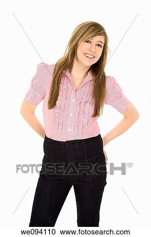 Portrait of a Caucasian teenager standing on white background View Large Photo Image Stock Image - Portrait of a Caucasian teenager standing on white background. Fotosearch