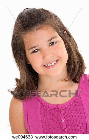 Portrait of a cute eight year old girl View Large Photo Image Stock Image - Portrait of a cute eight year old girl. Fotosearch