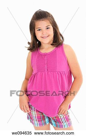 Portrait of a cute eight year old girl View Large Photo Image Stock Photography - Portrait of a cute eight year old girl. Fotosearch