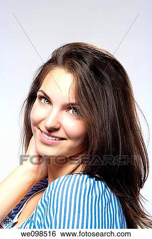 portrait of beautiful brunette View Large Photo Image Stock Photograph - portrait of beautiful brunette. Fotosearch