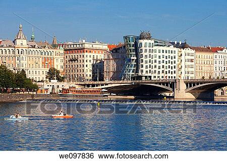 prague, czech republic - dancing house, jiraskuv bridge View Large Photo Image Stock Photograph - prague, czech republic - dancing house, jiraskuv bridge. Fotosearch