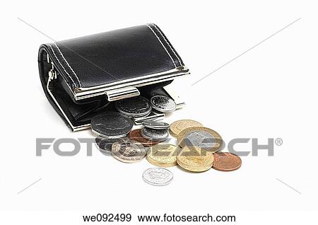 Purse full of sterling coins View Large Photo Image Stock Photo - Purse full of sterling coins. Fotosearch