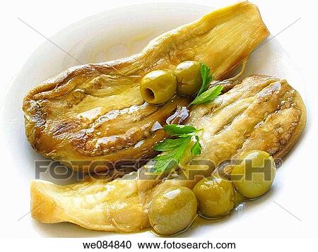 Roasted eggplant and olives View Large Photo Image Stock Image - Roasted eggplant and olives. Fotosearch