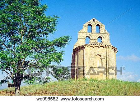 Stock Image - Romanesque chapel. Los Barrios de Bureba, Burgos province, Castilla Le? n, Spain.. Fotosearch